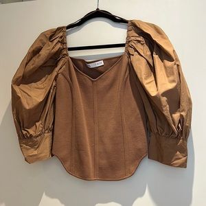 Puff sleeve corset blouse